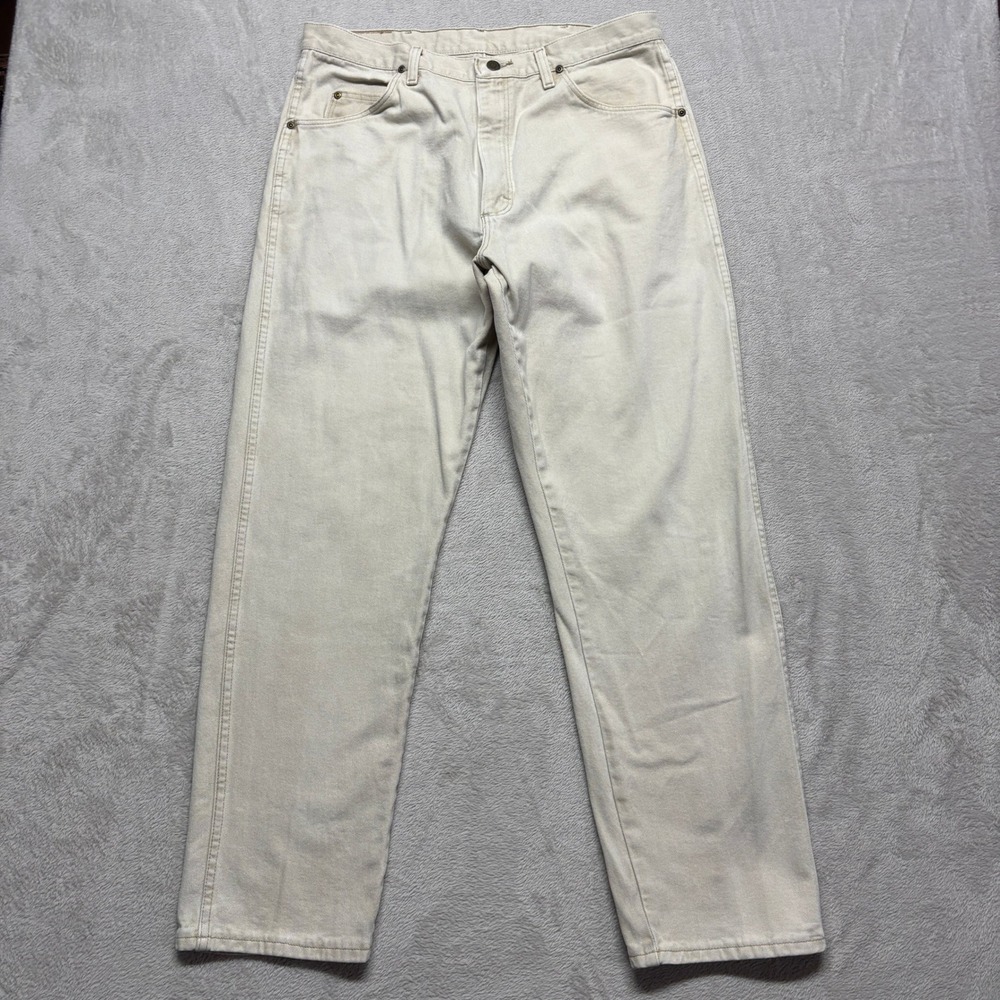 VTG Wrangler Rugged‎ Wear Mens Relaxed Fit Jeans Stone Tan 34x31 35002WH